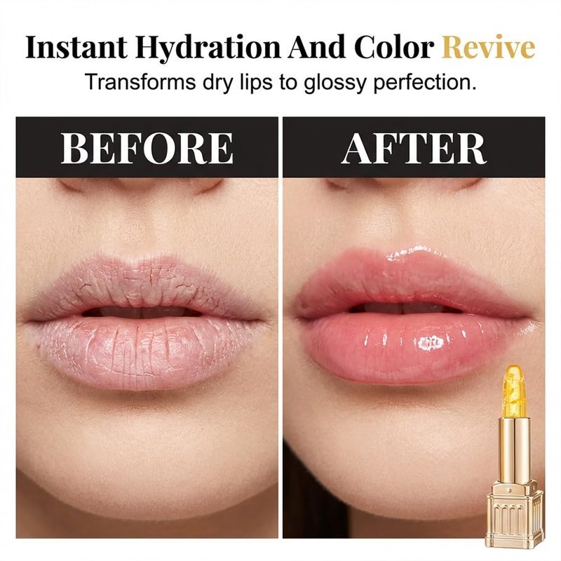Skiennix Color Changing Lipstick - PH Adjusting Formula for All Skin Tones | Long-Lasting Hydration (Gold)