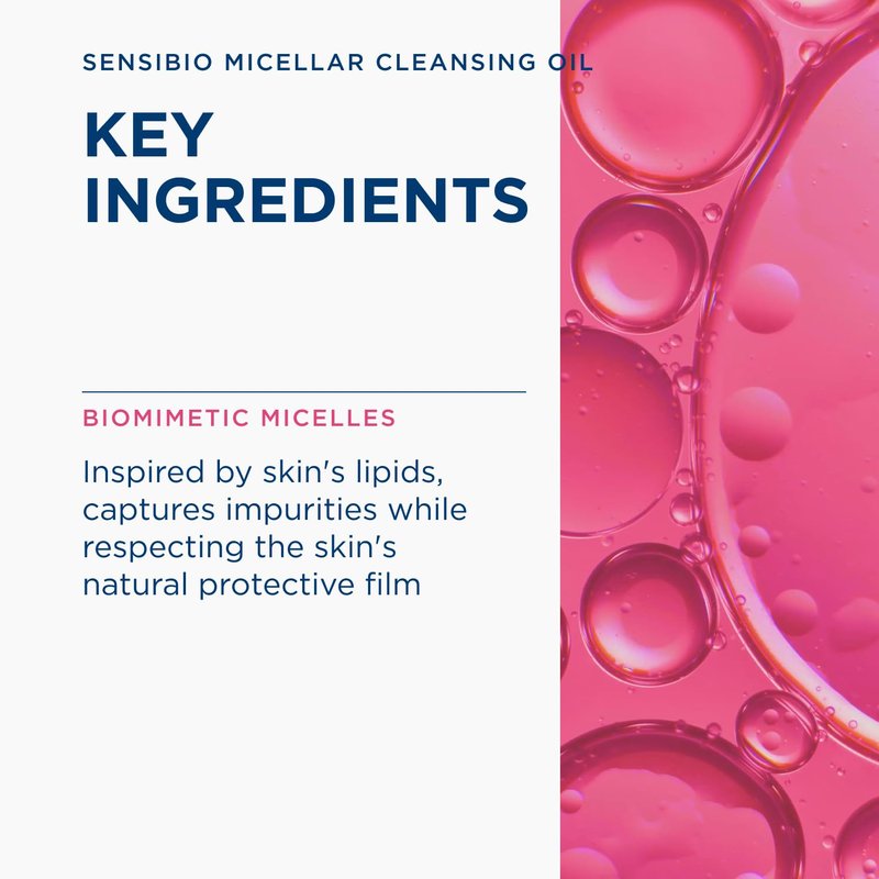 Bioderma Sensibio Micellar Cleansing Oil, 1st Ecobiological Micellar Formula Gentle Face Cleanser That Deeply Cleanses, Soothes & Nourishes Skin with Oil-to-Milk Texture, Fragrance-Free, 5 Fl Oz