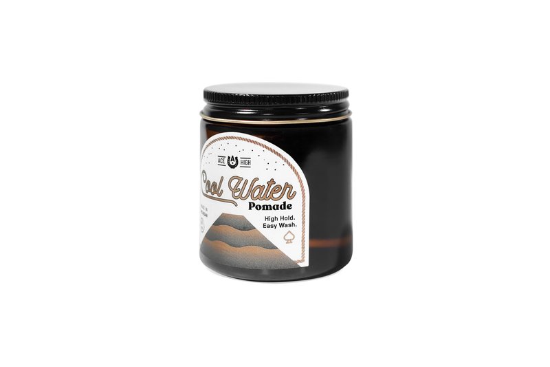 ace high Cool Water Gel Pomade, High Hold, Medium Finish, Natural Shine, Water Based, Hand Crafted, 4oz