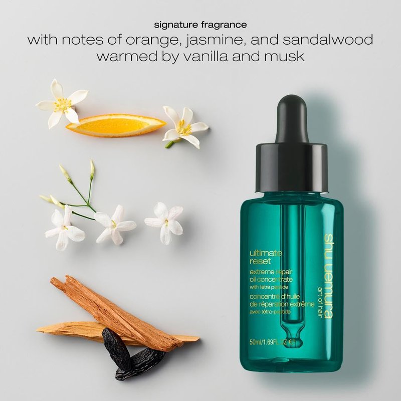 Shu Uemura Art of Hair Ultimate Reset Oil - Extreme Repair for Damaged Hair | Lightweight, Seals Split Ends, 1.7 Fl Oz