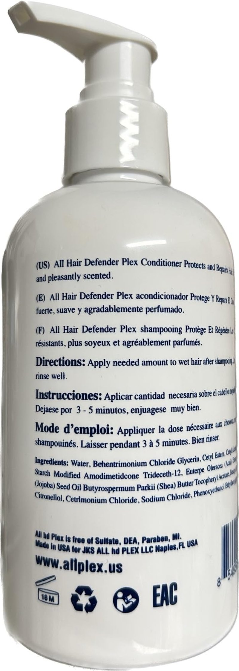 PLEX B.T Amazing Shampoo and Conditioner 8oz Duo - JKS International - Softens, Restores Damaged Hair - Hair Care - Shampoo and Conditioner Set