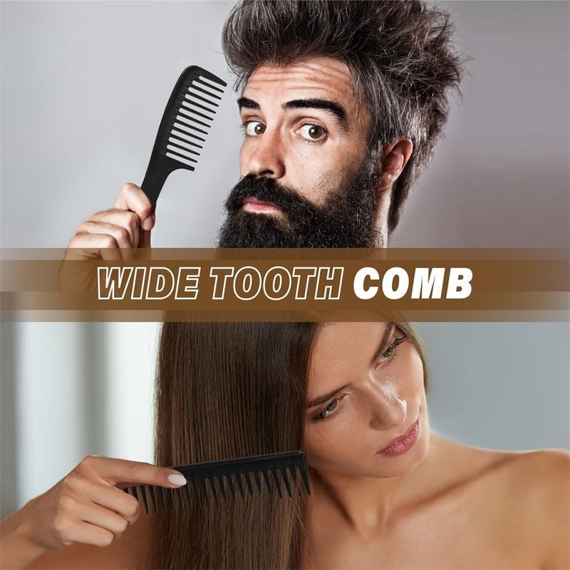 Skiennix 12PCS Hair Cutting Comb Set - Professional Barber Combs & Adjustable Cape with Neck Duster Brush