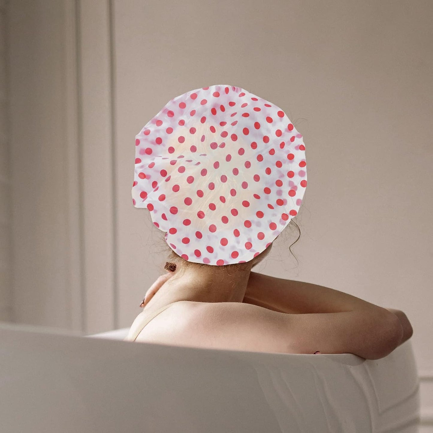 Skiennix Shower Caps - 3PCS Elastic Waterproof Reusable Caps for Women | Spa & Salon Use (Red, Green, Blue)