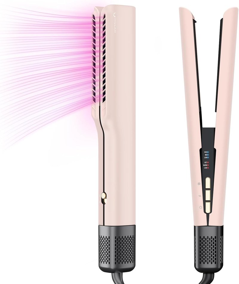 IG INGLAM Ionic Hair Dryer Straightener - 2 in 1 Fast Drying & Straightening for Medium to Long Hair | Pink, 200M
