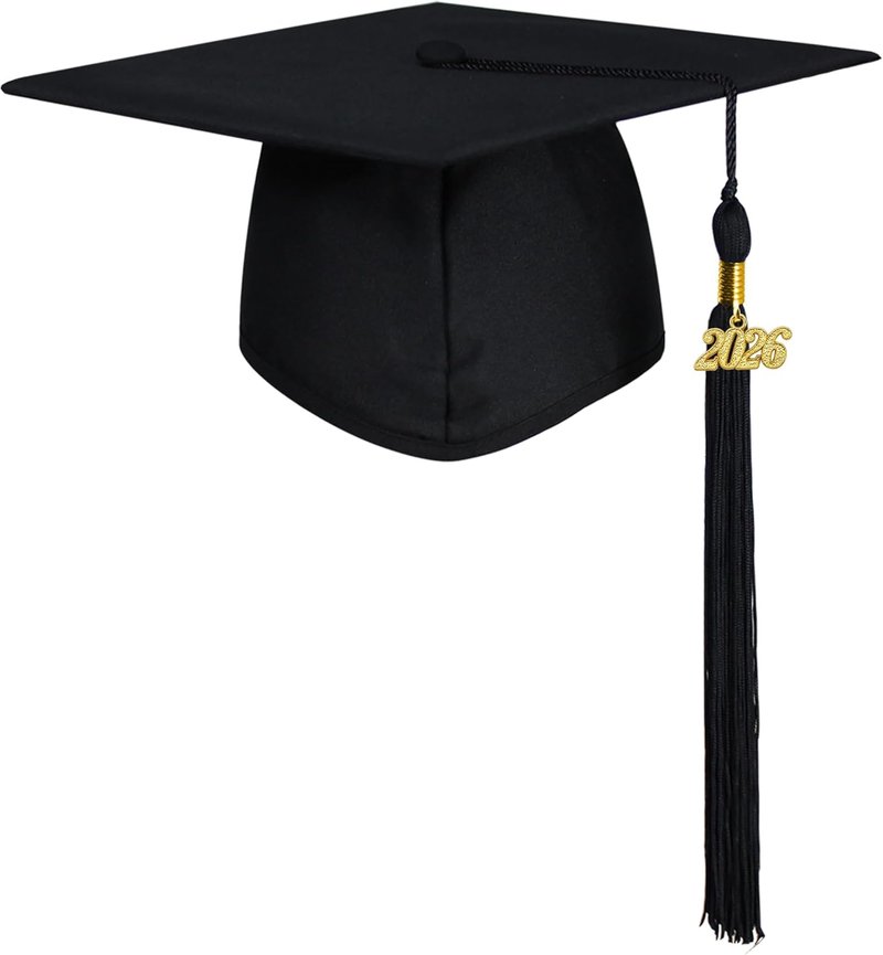GraduatePro Matte Graduation Cap - 2026 Tassel for Adults | Available in 12 Colors for High School & College