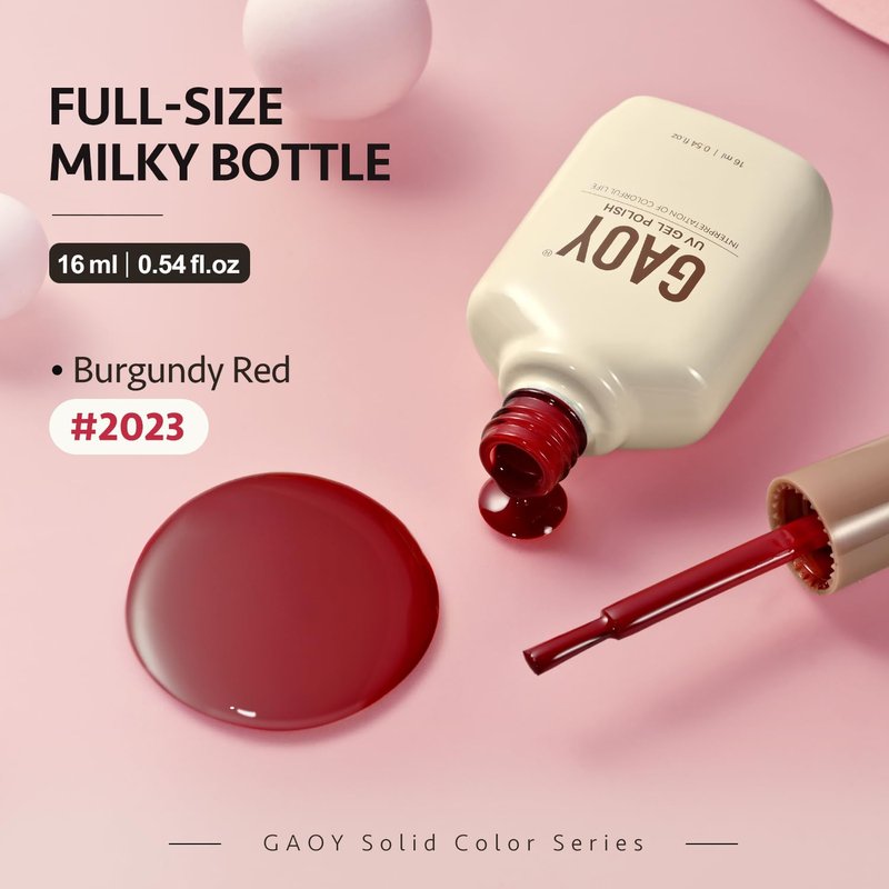 GAOY Red Gel Nail Polish, 16ml Soak Off Gel Polish, UV Light Cure for Nail Art DIY Manicure at Home, 2023 Burgundy Red