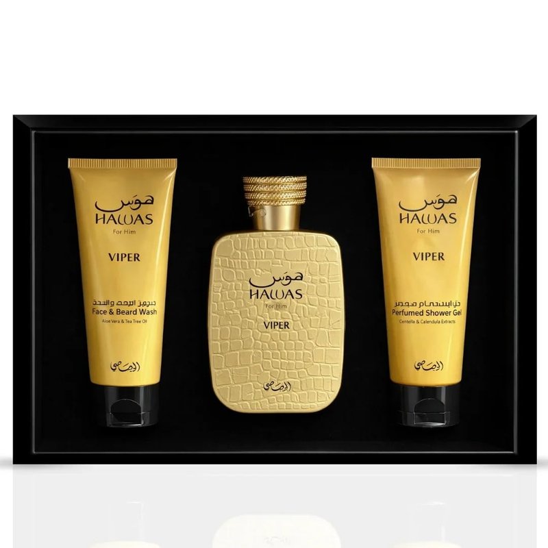 Hawas Viper Perfume Gift Set - 3-Piece Eau de Parfum & Grooming Essentials | 100ml (3.4 Oz)