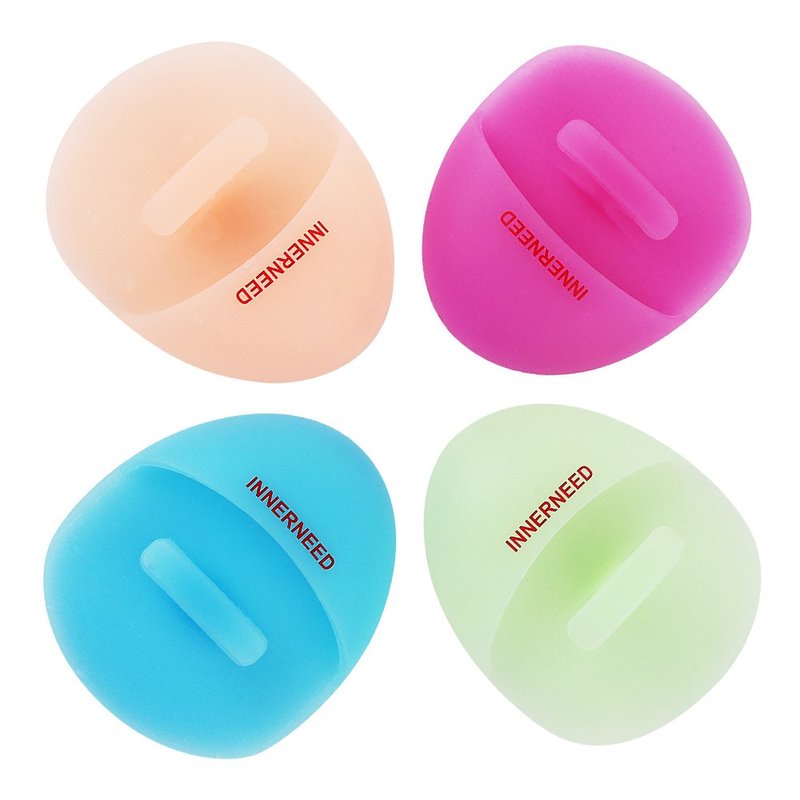 INNERNEED Super Soft Silicone Face Cleanser and Massager Brush Manual Facial Cleansing Scrubber Handheld Wash Pad for Sensitive, Delicate, Dry Skin (Pack of 4)
