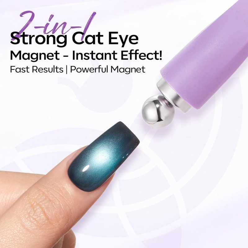 Cat Eye Gel Nail Polish Magnet - 8-in-1 Magnetic Nail Art Tool with Steel Ball & Multi-Effect Magnets | DIY Salon Essential