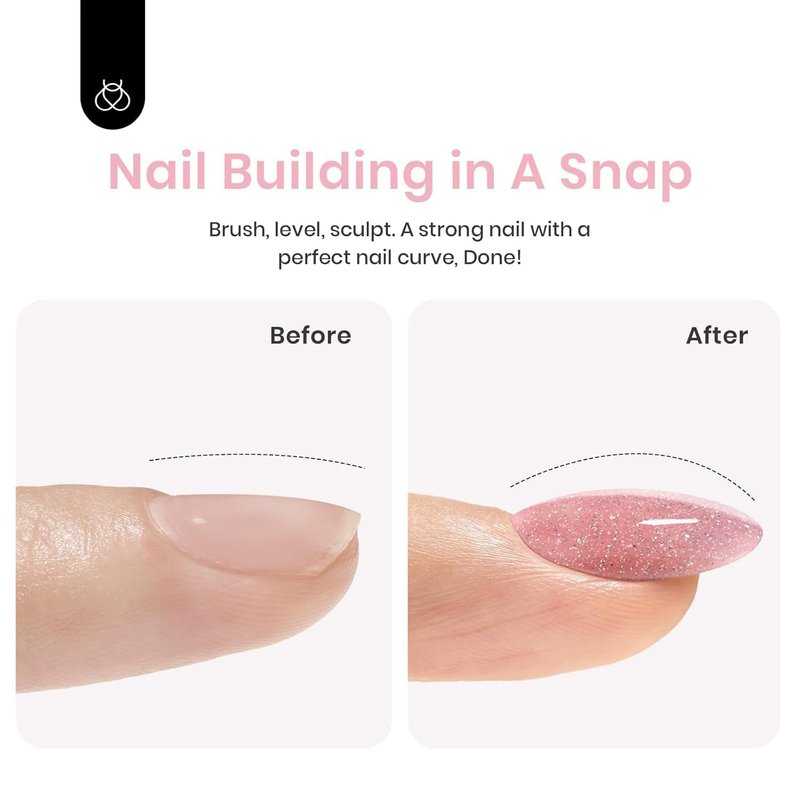 Beetles Builder Gel for Nails,Nude Brown 7 in 1 Nails Extension & Building Apex Strengthen Thin Nails DIY Salon at Home Nail Art for Beginner Women, UV & LED Lamp Needed