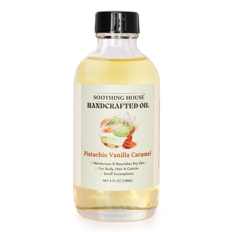 Pistachio Vanilla Caramel Body Oil - Nourishing Moisturizer for Soft, Glowing Skin | Jojoba & Almond Oil (4 fl oz)