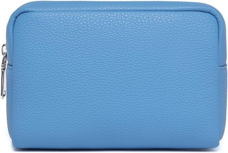 Skiennix Makeup Bag - Large Capacity Women's Classic Black Wash Bag with Adjustable Partition | Gentian Blue
