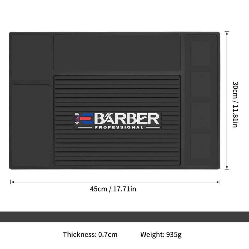 IEBARBER Magnetic Barber Mat for Station Barber Organizer Mat for Clipper Salon Station Tools with 4 Slots for Clippers Salon Barbershop Work Station Pads Anti Slip(4 Slots)