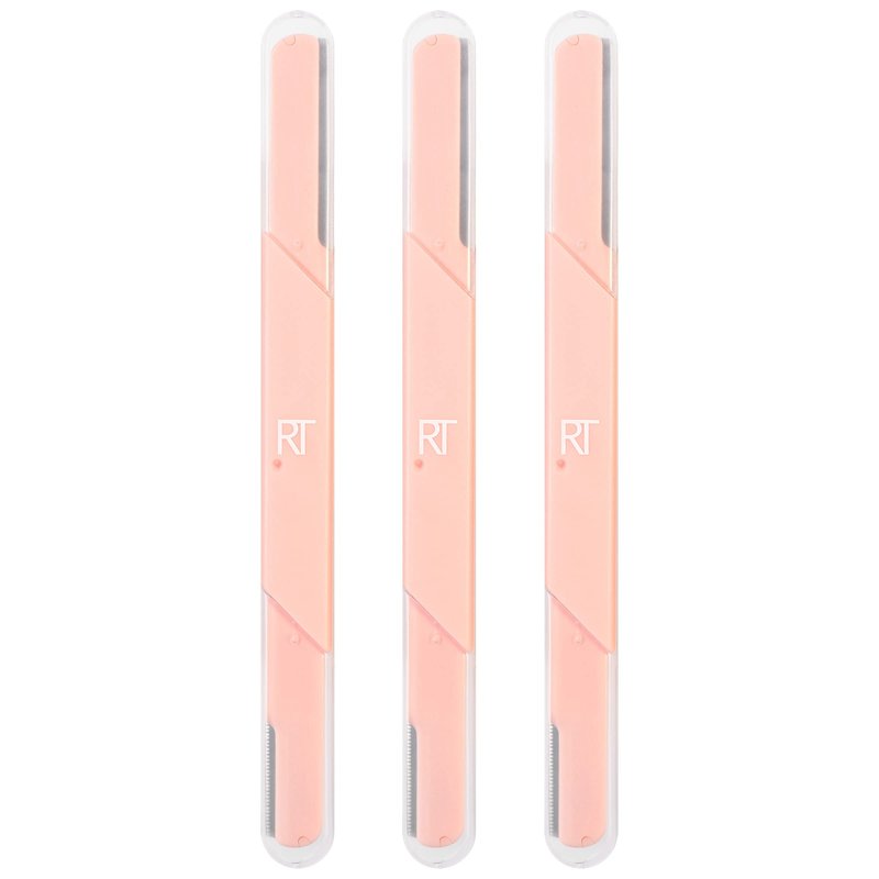 Real Techniques Face and Brow Razors, Dual Ended, Exfoliating Dermaplaning, Women's Face Razor, Multipurpose Facial Razors, Precision Trimming for Peach Fuzz, Dermablading, Multiuse, 3 Piece Set