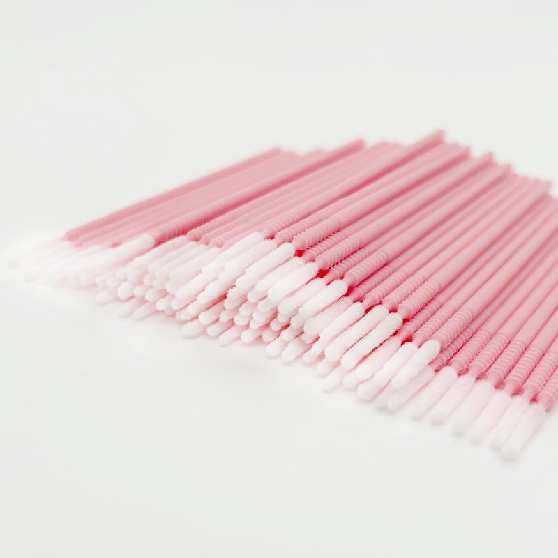 i-Laesh 200 pcs Microswabs for Eyelash Extensions - Long-tip Microbrush Applicators for Precision Eyelash Extensions - Ideal for Eye, Dental, and Personal Care - D-PINK (Pro Grip - Replacement)