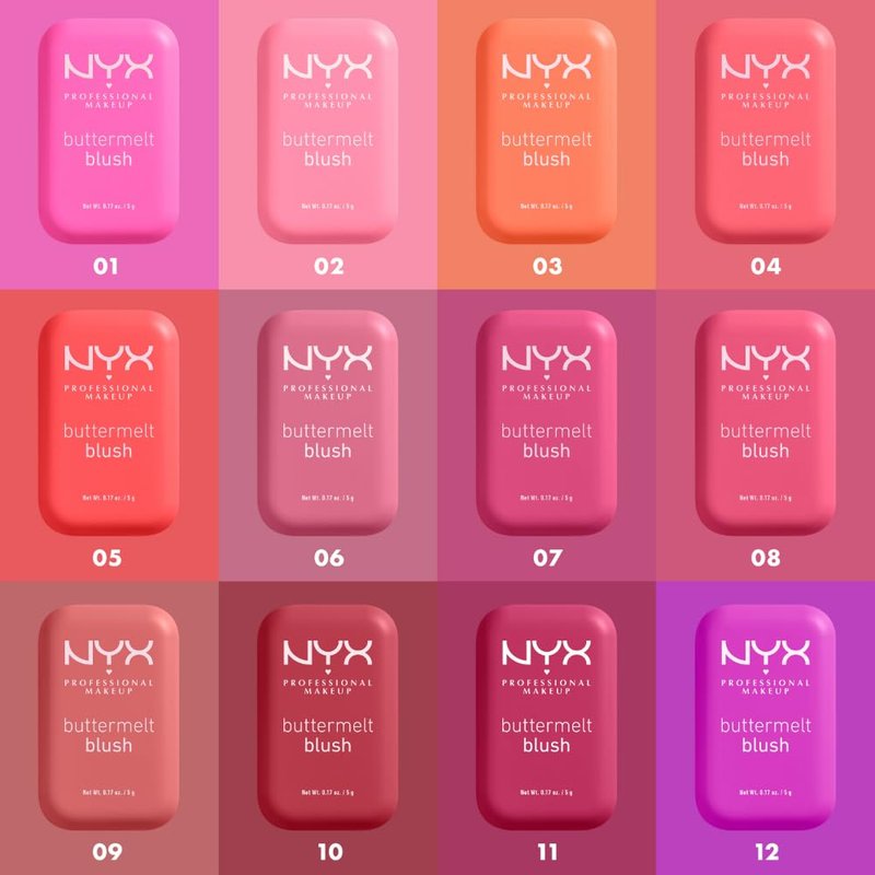 NYX PROFESSIONAL MAKEUP Buttermelt Powder Blush, Fade and Transfer-Resistant Blush, Up to 12HR Make Up Wear, Vegan Formula - For The Butta