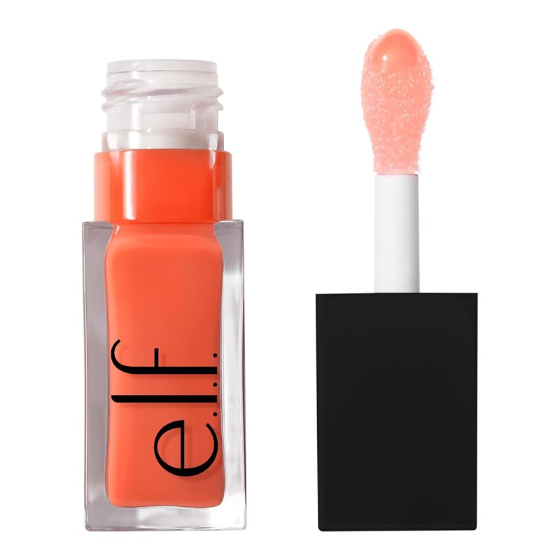 e.l.f. Glow Reviver Lip Oil - Nourishing Tinted Lip Oil with Jojoba Oil | High-Shine Finish in Coral Fixation