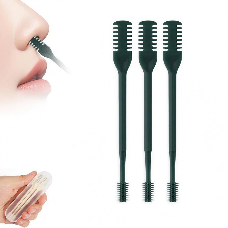 Lyngvio Upgraded Nasal Hair Cutter, 2026 New Double Sided Nose Hair Knife for Men Women, Portable 2 in 1 Nose Hair Remover 360° Rotating Nasal Grooming Tool (Black, 3pcs)