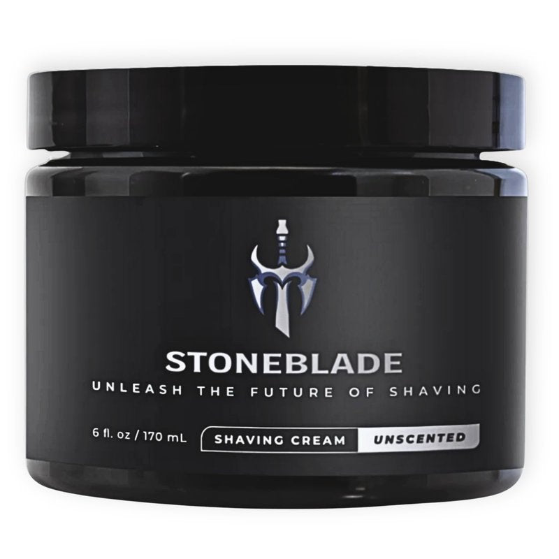 Shaving Cream for Men with Sensitive Skin – Fragrance Free, Menthol Free | Helps Reduce Razor Burn & Irritation | StoneBlade Unscented Shave Cream, 6 oz