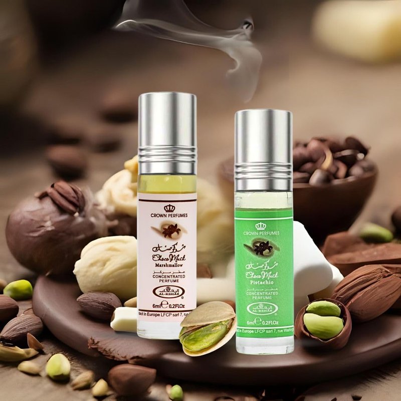 Al-Rehab Choco Musk Roll-On Fragrance Oil - Sweet Gourmand Scent with Marshmallow & Pistachio | 6ml (0.2 oz)