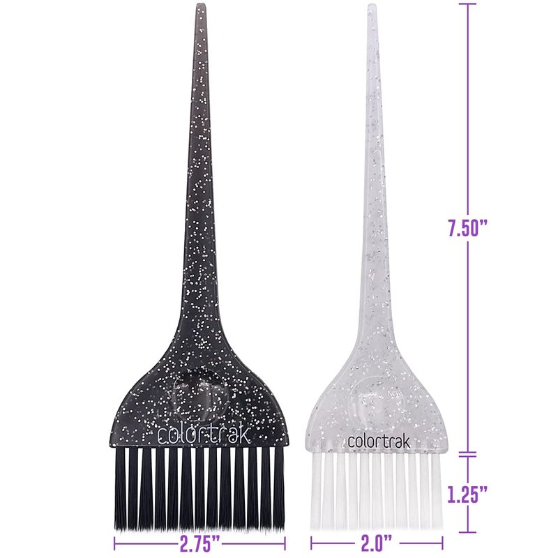 Galaxy Glitter Hair Brush Set - 2 Piece Highlighting & Coloring Brushes | Soft & Stiff Bristles, 2.5" & 3" Wide