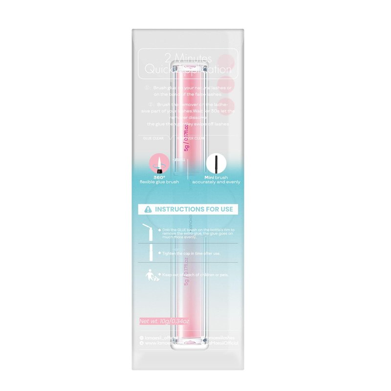 LA MAESII Lash Glue and Remover Waterproof for Long Lasting, Quick Dry Lash Glue, Gentle Non-Irritating Lash Remover, 2 in 1 Lash Adhesive for Sensitive Eyes(Clear)