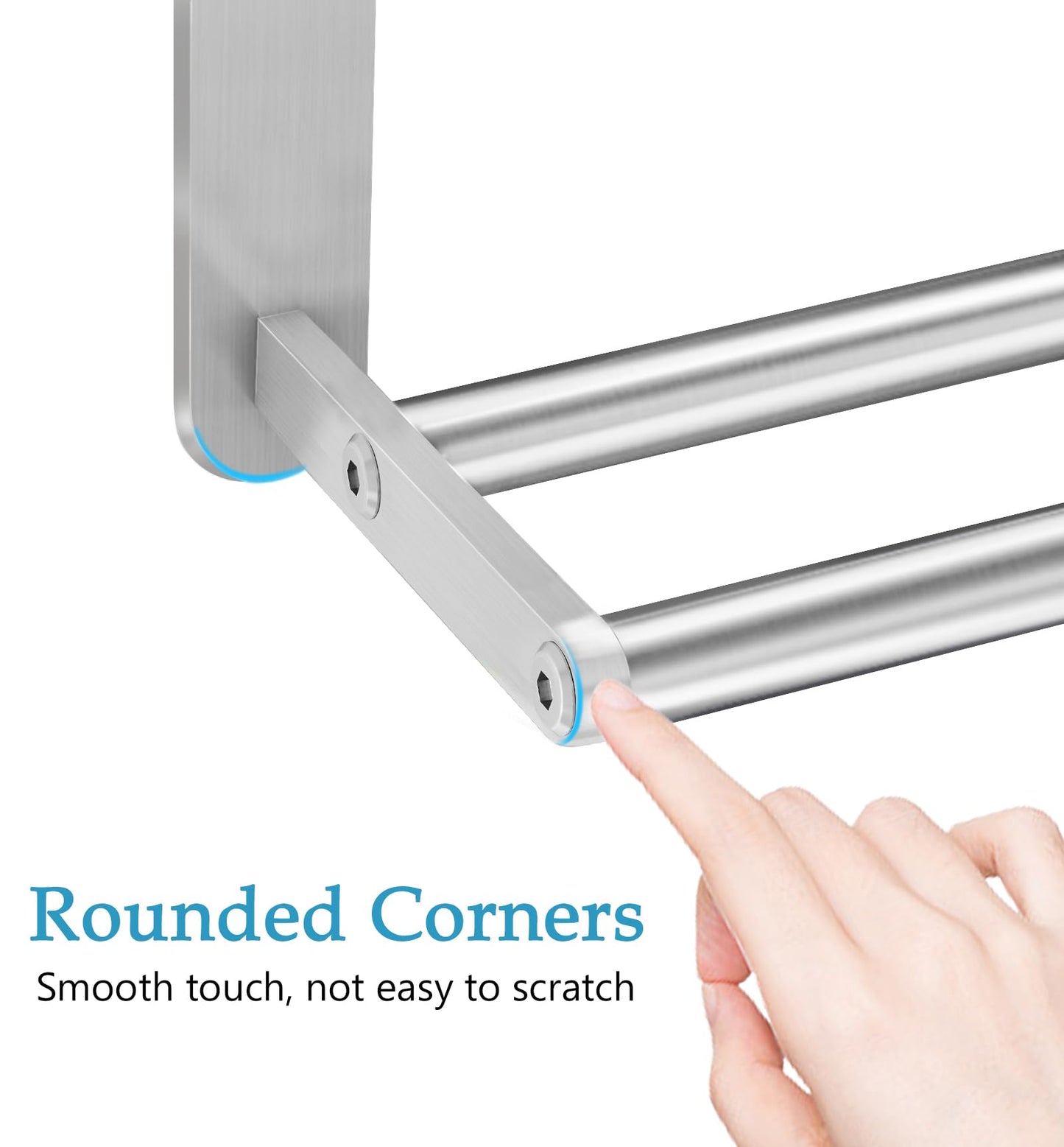 VOTZAAQ 32 in Towel Racks for Bathroom, Bath Towel Shelf with Double Towel Bar, Stainless Steel Towel Storage for Lavatory Wall Mounted, 2-Tier Towel Hanger Towel Holder, Brushed Nickel