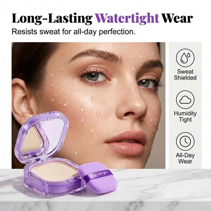 Full Coverage Creamy Foundation, 2026 New 24h Long-Lasting Waterproof Matte Finish, High Coverage Blemish-Free Base For Oily/Dry/Combination Skin, Travel-Friendly Compact (Ivory)