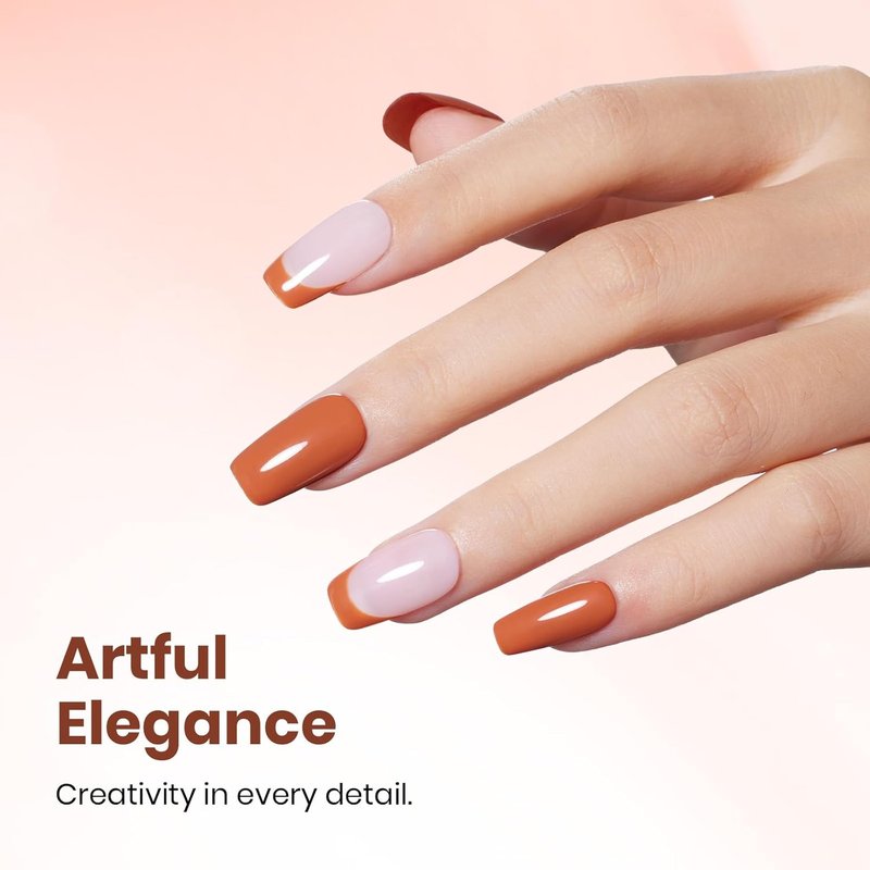 Beetles Orange Gel Nail Polish - Dark Orange Soak Off Gel for DIY Nail Art | 15ml