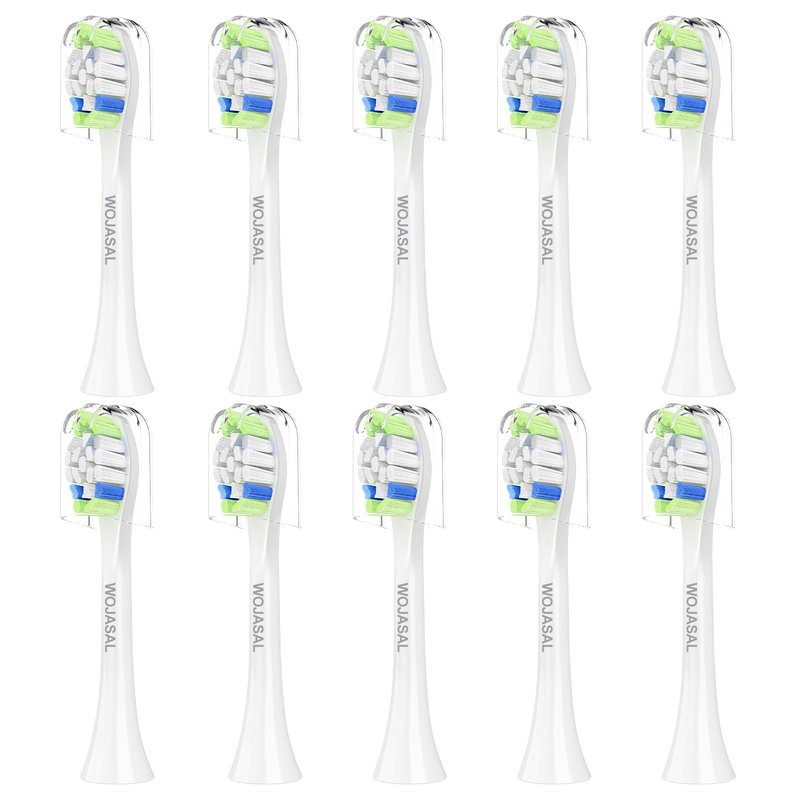 Replacement Toothbrush Brush Heads Compatible with Philips Sonicare Electric Toothbrushes with Click-on System Dupont Bristles for Optimal Plaque Remove, Pack of 10, White