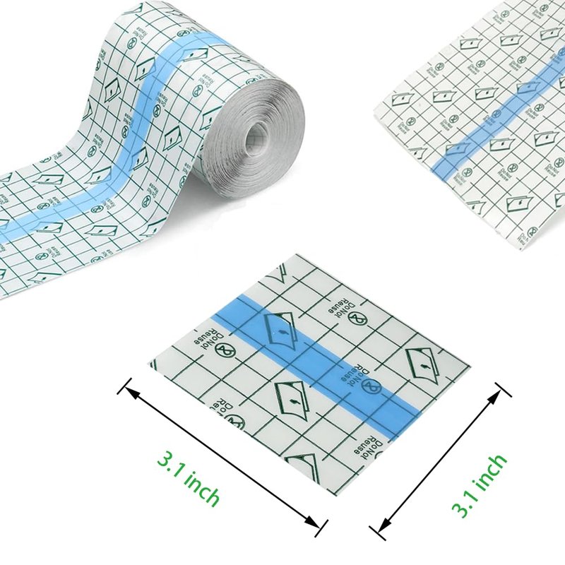 150 Pieces 3.1 x 3.1 in Stretch Waterproof Adhesive Bandages Transparent Film for Tattoo Aftercare and Skin Repair Adhesive Tattoo Supply Wrap