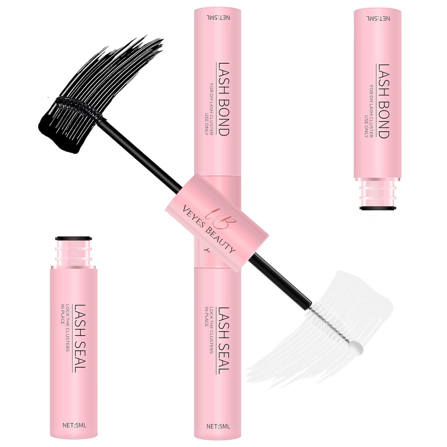 VEYESBEAUTY Lash Bond and Seal - Waterproof 2-in-1 Cluster Lash Glue for Long-Lasting Hold | 5ml + 5ml