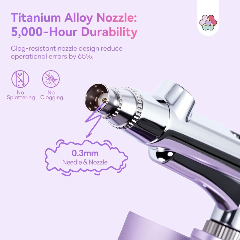 SAVILAND Airbrush Kit for Nails: 30 PSI LCD Display Airbrush Kit with Compressor Rechargeable Nail Airbrush Machine with 0.3mm Nozzle Cordless Portable Air Brush Painting Set for Nail Art