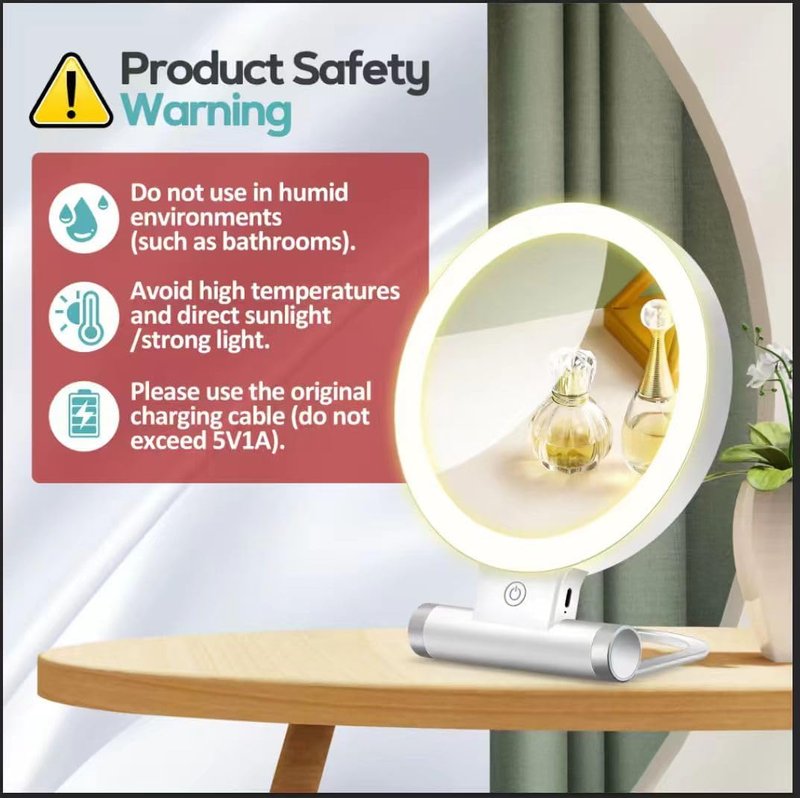 Magnifying Makeup Mirror with Light - 30X Double-Sided, Adjustable Brightness, Foldable Travel Design | 9" L x 7" W