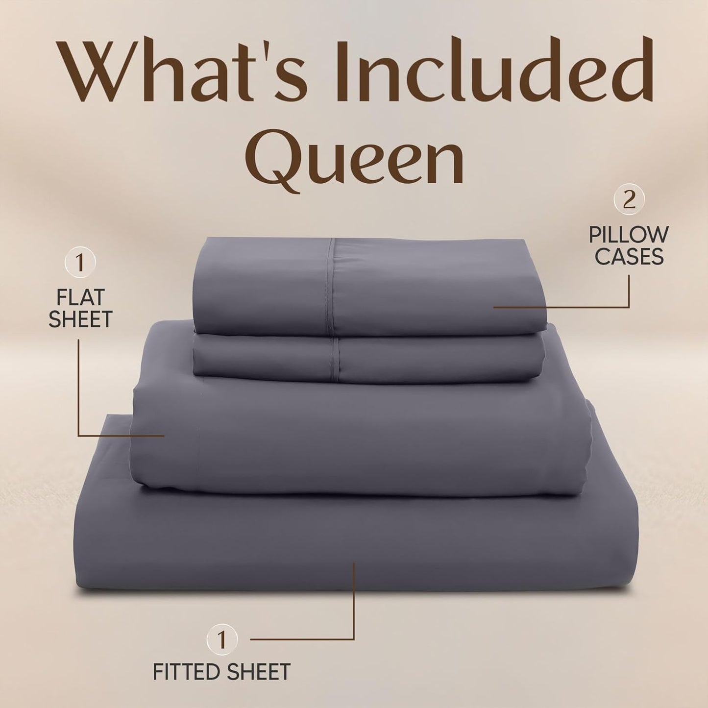Utopia Bedding Queen Size Sheet Set - Soft, Breathable Microfiber | 4-Piece in Grey, Oeko Tex Certified