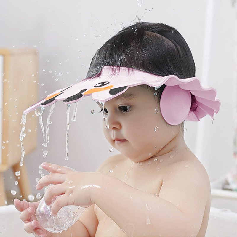 Baby Shower Cap Shampoo Cap Bath Visor Hat Kids Hair Washing Shampoo Shield Adjustable Waterproof Bath Shield Visor for 0-8 Years
