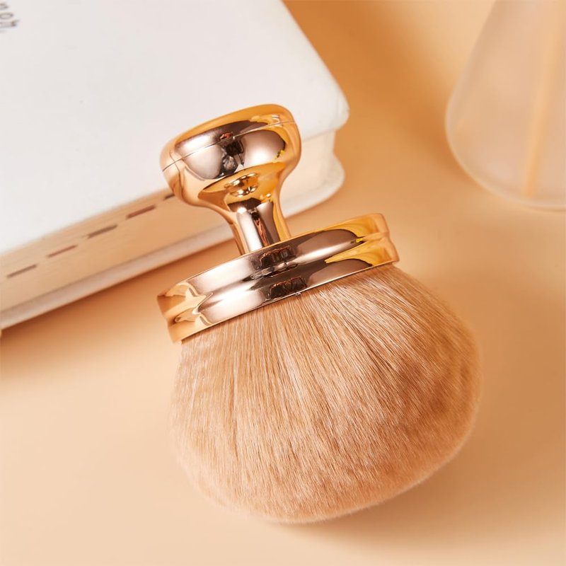 COSHINE Extra Large Rose Gold Self Tanning Blend Brush, 3 Inch Width Professional Kabuki Powder, Foundation, Blusher, Bronzer, Self-tanner Face and Body Brush
