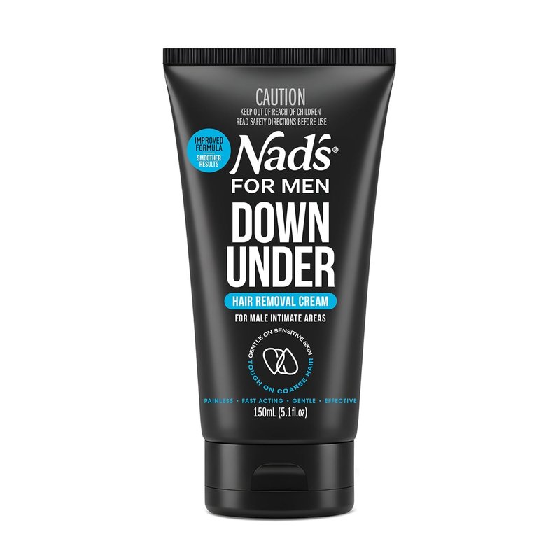 Nad's For Men Down Under Hair Removal Cream - Gentle & Soothing Depilatory for Body & Intimate Areas, 5.1 fl oz