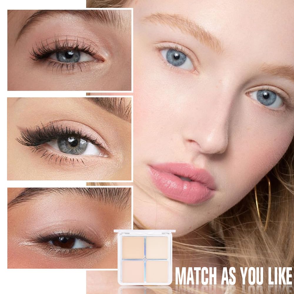 Skiennix Vanilla Nude Eyeshadow Palette - Matte & Shimmer Shades for Natural Everyday Makeup | 4 Colors