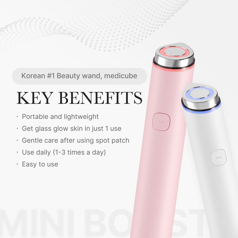 medicube Mini Booster Pro Pink | Affordable At-Home Facial Device for Beginners - Portable Glow Booster for Glass Skin, Boosting Skin Care Absorption, Skincare for Teens, Korean Skin Care