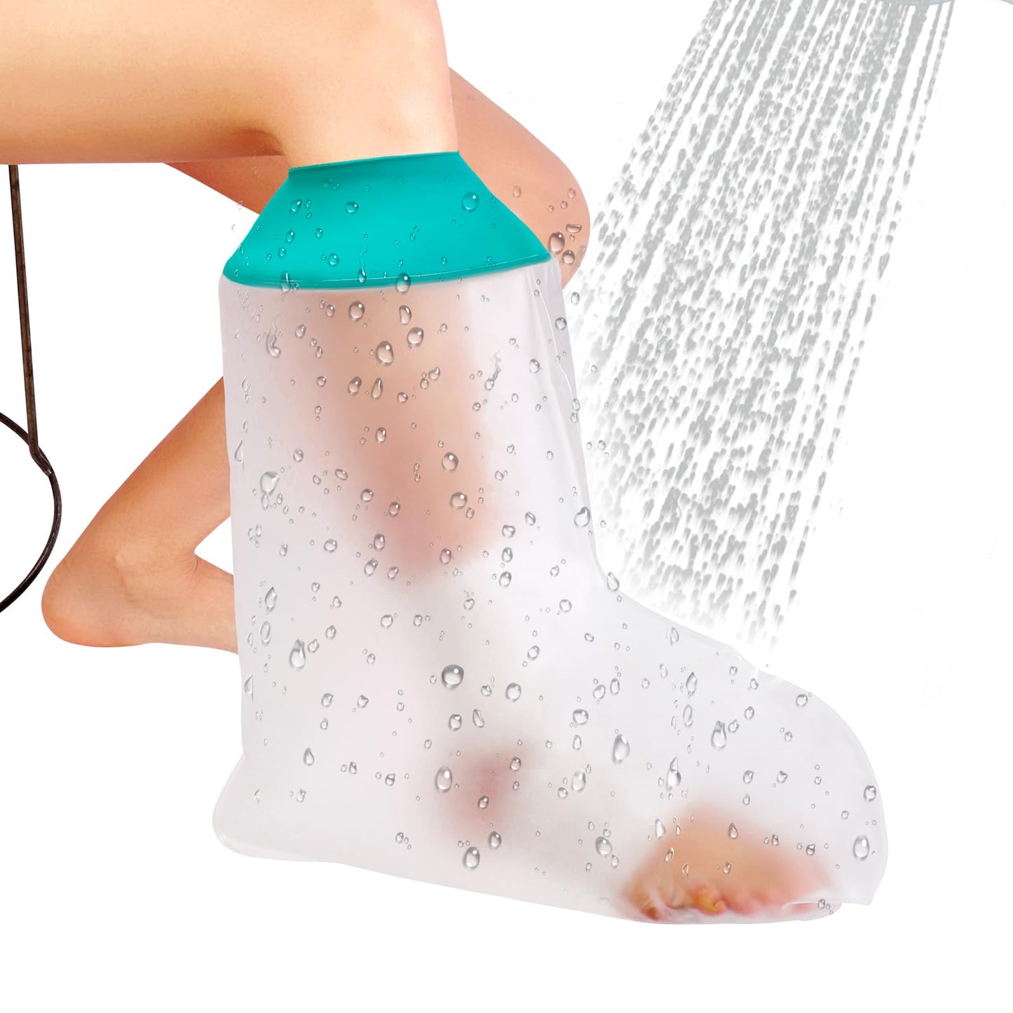 CIVJET Cast Covers for Shower Leg, Waterproof Cast Cover for Showering, Cast Protector for Shower Leg Adult, Shower Boots for Foot after Surgery, Ankle, Foot (Diameter - 7.9")