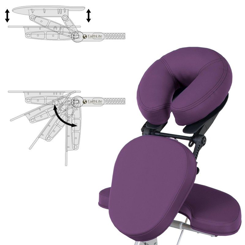EarthLite Portable Massage Chair Package Vortex - Portable, Compact, Strong and Lightweight incl. Carry Case, Sternum Pad & Strap (15lbs), Amethyst
