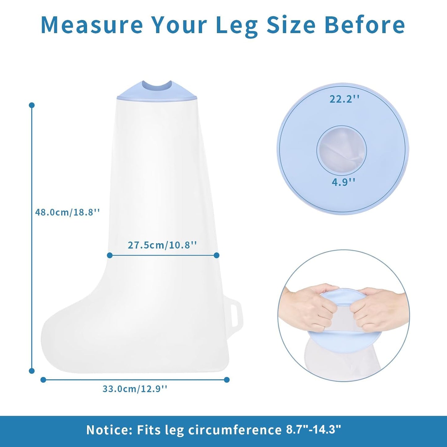 VALLEYWIND Waterproof Kids Leg Cast Cover for Showering Cast Covers for Shower Leg Kids Child Reusable Shower Bag for Leg Cast Protector for Leg, Foot, Ankle Wound