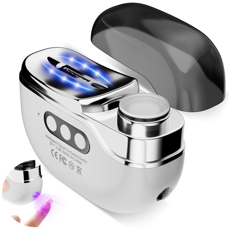 2026 New Electric Nail Clipper for Thick & Brittle Nails, 4-in-1 Rechargeable 3-Speed Nail Trimmer & Polisher with LED Light, Gel Nail Lamp & Storage, Ideal for Seniors, Adults & Kids, Fingers & Toes