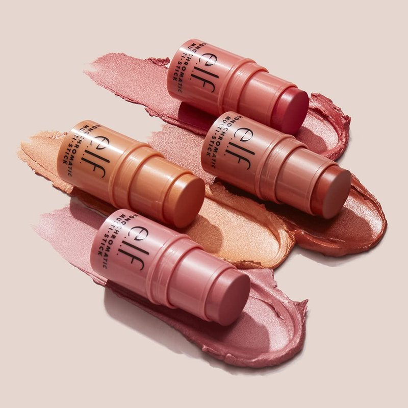 e.l.f. Monochromatic Multi Stick, Travel-Sized Luxuriously Creamy & Blendable Color For Eyes, Lips & Cheeks, Vegan & Cruelty-Free, Bronzed Cherry, 0.17 Oz