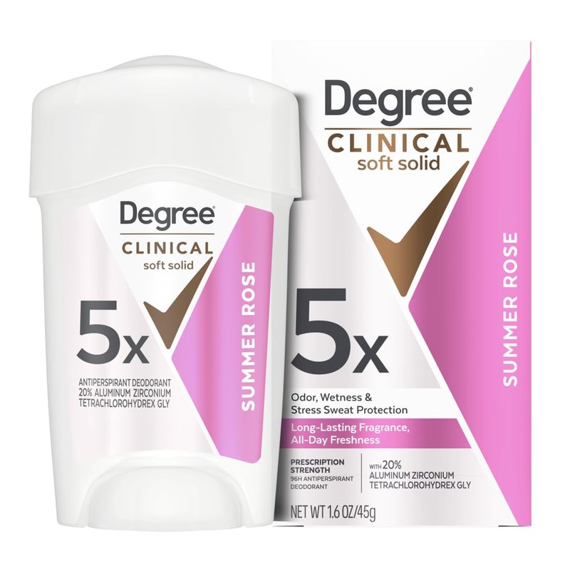 Degree Clinical Strength Antiperspirant Deodorant - 96-Hour Sweat & Odor Protection | Summer Rose, 1.6 oz