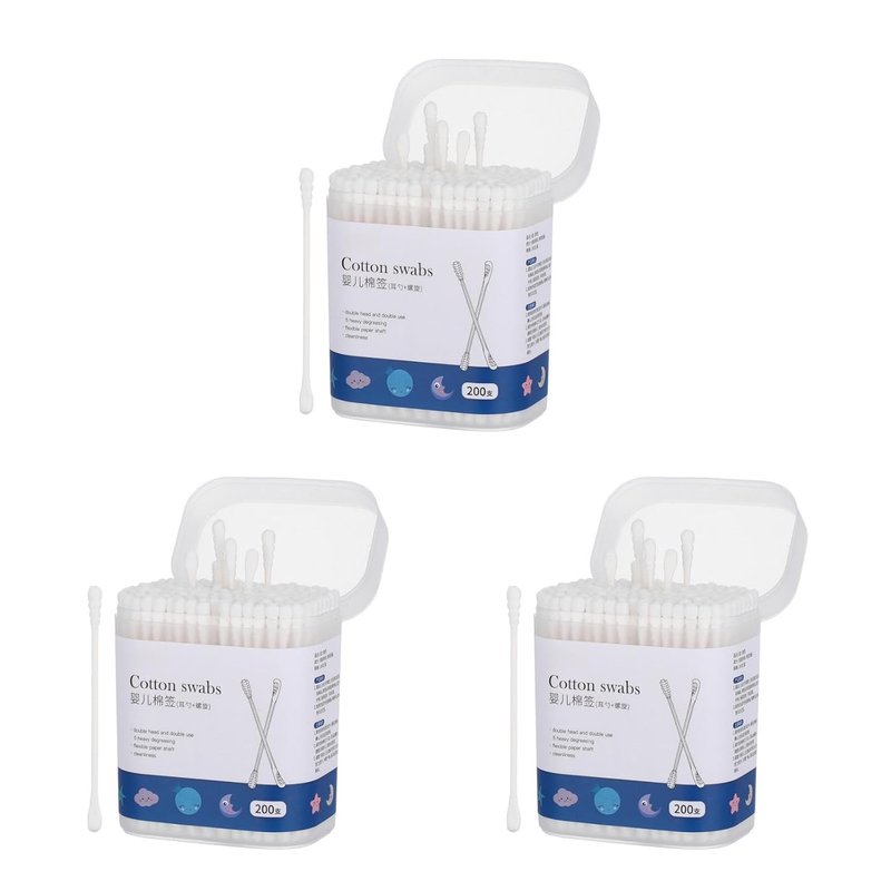 Baby Cotton Swabs - 600 Disposable Double-Ended Sticks for Ear Cleaning, Makeup Removal & Tattoo Care