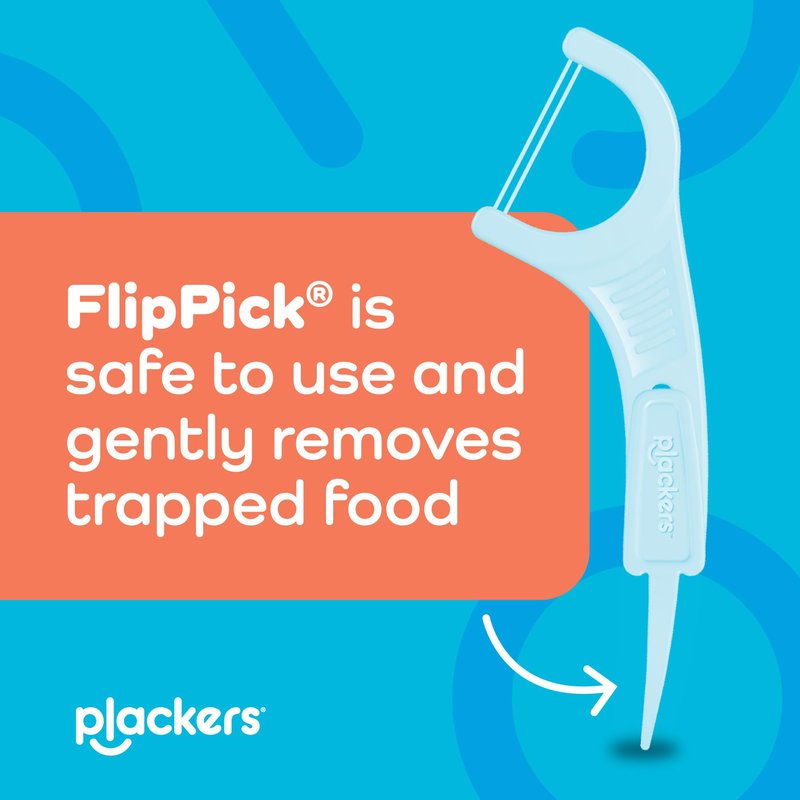 Plackers® Twin Line® Floss Picks with Tuffloss® Fiber & FlipPick®, Intense Mint, Double-Line Flosser for Effective Plaque Removal, 75 Count