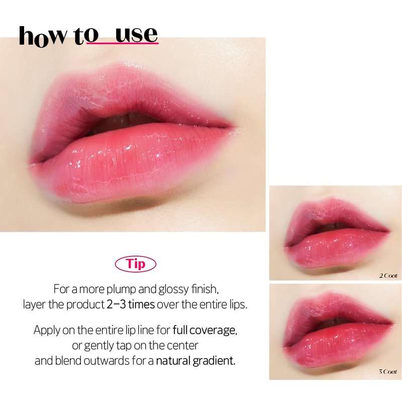 ETUDE Dear Darling Oil Tint #6 Pink Oil (0.14 fl.oz) | High Moisturizing and Strong Hydrating Lip Oil/Lip Gloss | Smooth and Moist Lips | Non-Sticky Lip Oil Tint For Dry Lips | K-beauty
