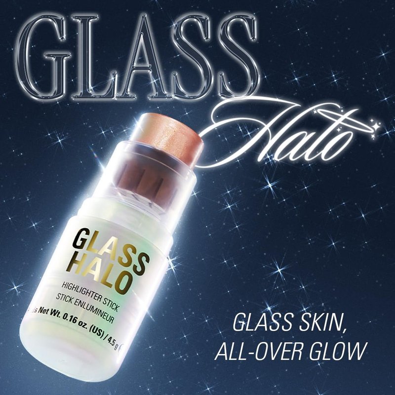 Revolution Glass Halo Highlighter Stick - Cream Formula for Dewy Radiant Glow | Travel-Friendly, 0.16 oz